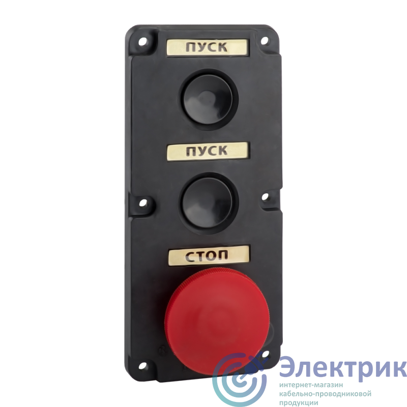 Пост кнопочный ПКЕ-112 3 У3 IP40 красн. гриб КЭАЗ 150735