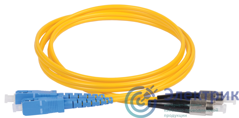 Патч-корд оптический коммутационный переходной для одномодового кабеля (SM); 9/125 (OS2); SC/UPC-FC/UPC (Duplex) (дл.10м) ITK FPC09-SCU-FCU-C2L-10M