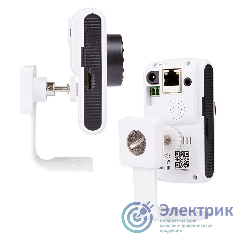 Видеокамера IP с ИК подсвет. и Wi-Fi (1/4дюйм OmniVision CMOS 1Мп; 1280х720P (25к/с) 3.6мм; 0.01Лк; ИК до 15 м; 2 потока; ONVIF) бел. Rexant 45-0253