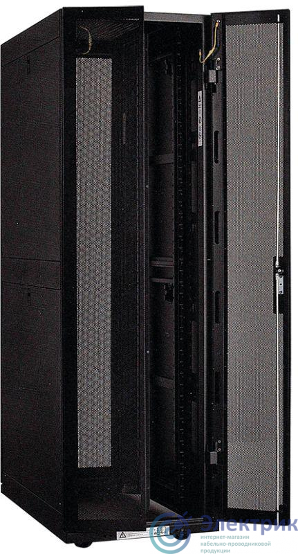 Шкаф серверный 19дюйм 42U 800х1000мм передняя двустворч. перф. дверь; задняя перф. черн. (задняя дверь и часть рамы) ITK LS05-42U81-2PP-2