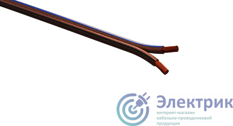 A-100-S Акустический кабель 2х1.0 мм2 прозрачный, 100м (8/192) | Б0048273 | ЭРА