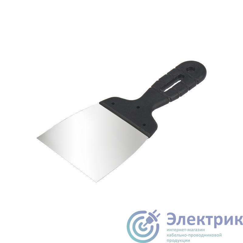 Шпатель 100мм нержавеющая сталь пластмас. ручка Rexant 89-0204