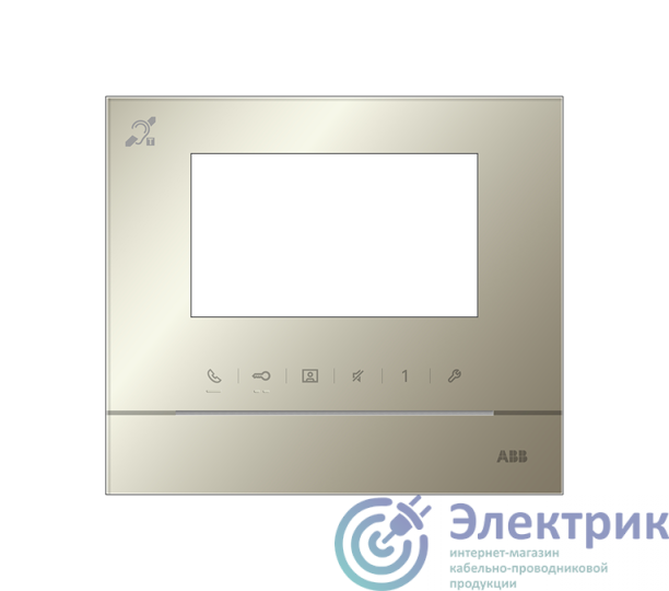 Рамка для абонентского устройства 4.3дюйм с символом индукционной петли зол. глянцев. ABB 2TMA070130G0002