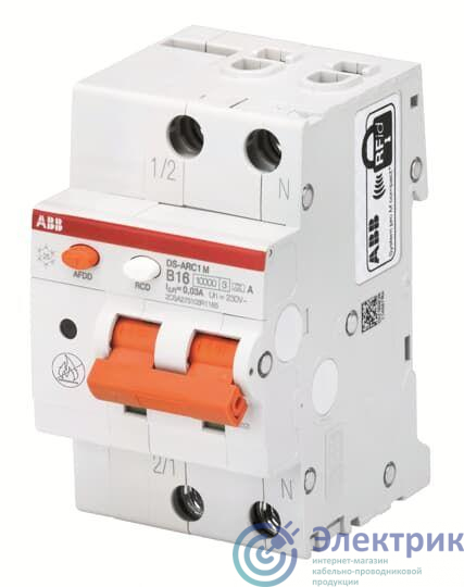 Выключатель автоматический дифференциального тока с защитой от дуги DS-ARC1 M C16 A30 ABB 2CSA275103R1164