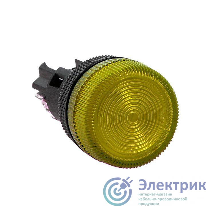 Лампа сигнальная ENS-22 с подсветкой 380В желт. EKF la-ens-o-380