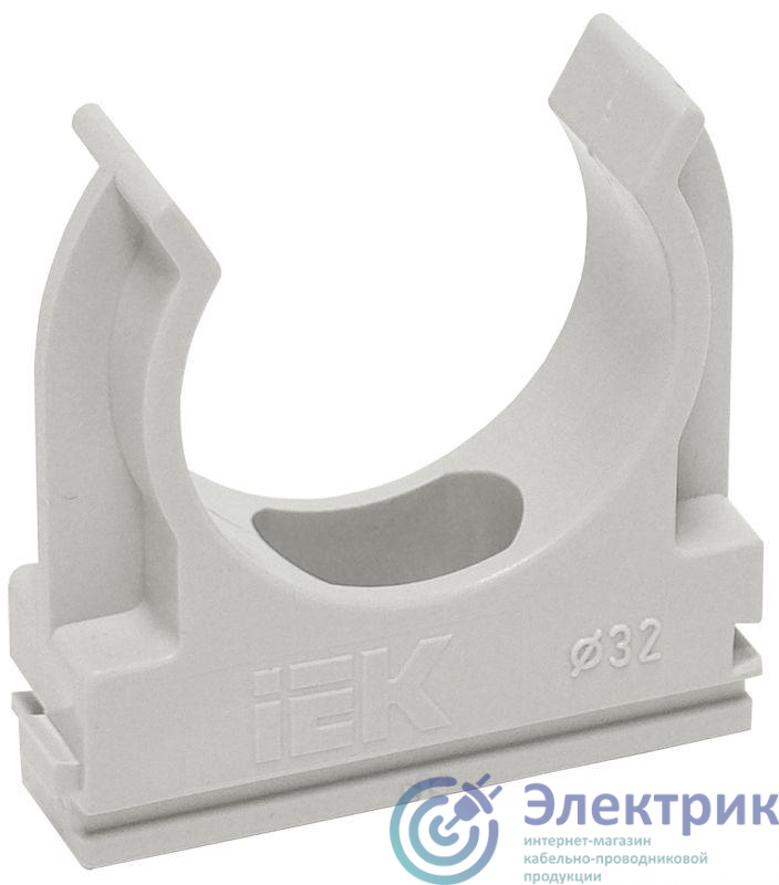 Держатель для труб (клипса) CF50 с защелкой (уп.5шт) IEK CTA10D-CF50-K41-005