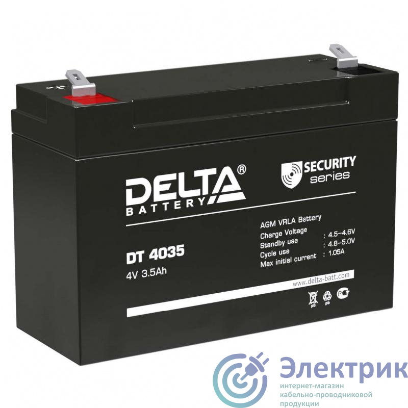 Аккумулятор ОПС 4В 3.5А.ч Delta DT 4035