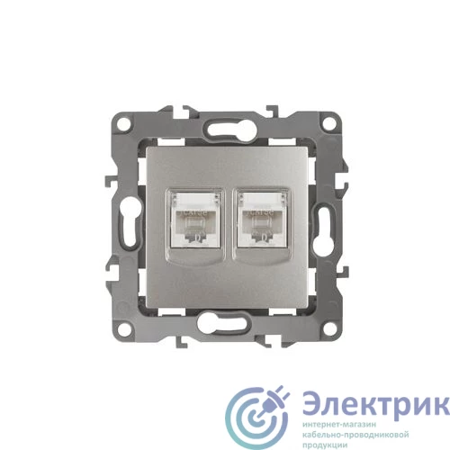 Б0019357 | Розетка компьютерная 2-м Эра12 RJ45 12-3108-15 перламутр Эра 