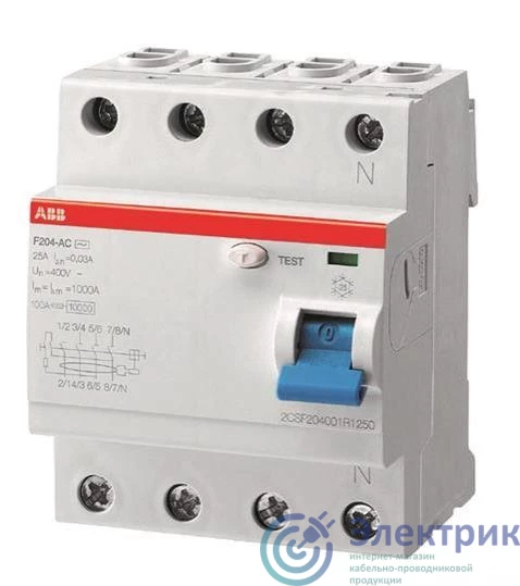 2CSF202592R3160 | Выключатель дифференциального тока (УЗО) 2п 16А 300мА тип B F202 B-16/0.3 2мод. ABB