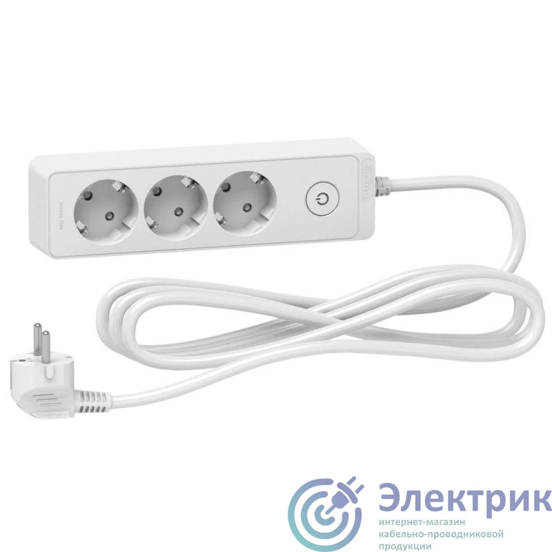 ST9433W | Удлинитель UNICA EXTEND 3 розетки 2К+З кабель 3м бел. SchE 