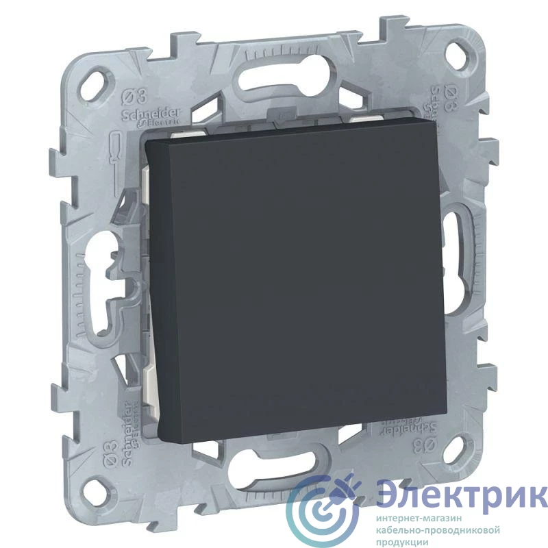 NU520154 | Выключатель 1-кл. 2мод. СП Unica New IP21 (сх. 1) 250В 10AX механизм антрацит SchE 