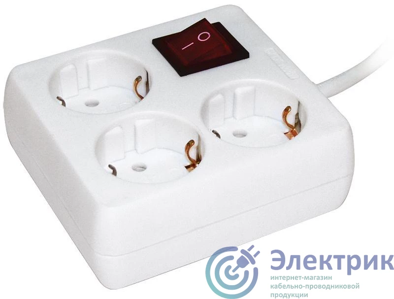 WYP30-16-03-03-ZK-N | Удлинитель 3х3м с заземл. 16А IP20 У-С03К 2P+PE 250В 3х1 с выкл. IEK 