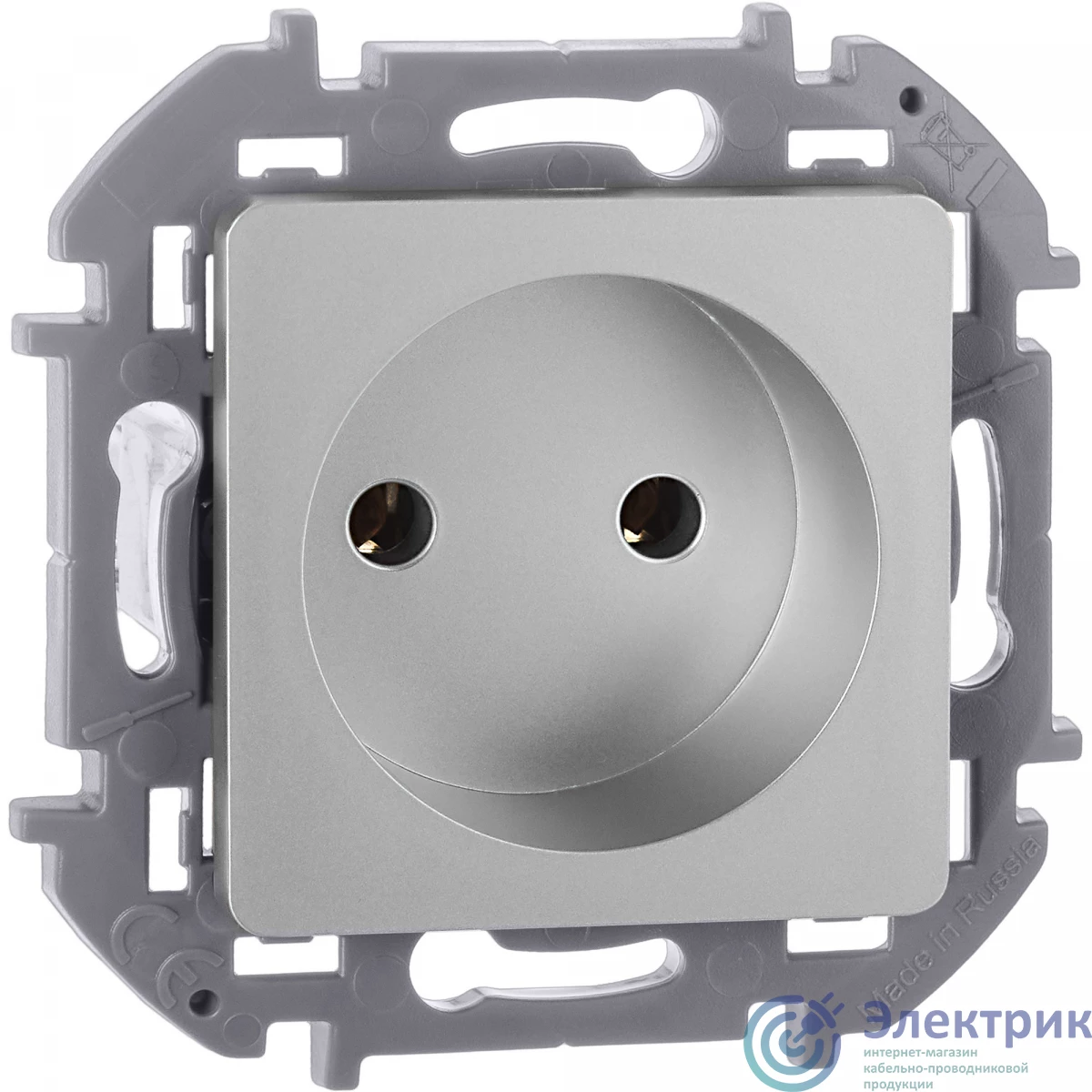 673712 | Розетка 2К 16 А 250 В~ INSPIRIA алюминий Daccord/Legrand 