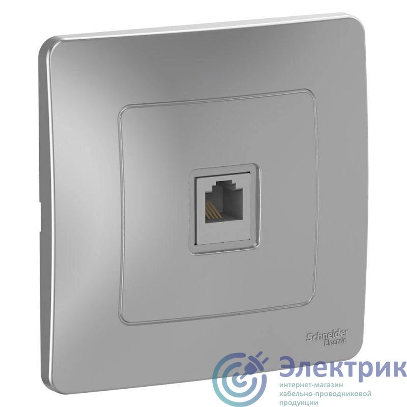 BLNIS011003 | Розетка телефонная 1-м СП Blanca RJ11 алюм. SE 
