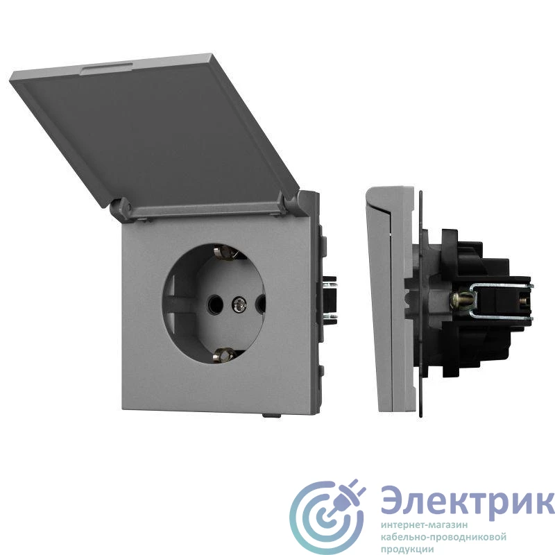 054092 | Розетка 1-м СП SCT-TENDO-MCP-PL-GR 16А IP44 230В влагозащ. механизм Arlight 