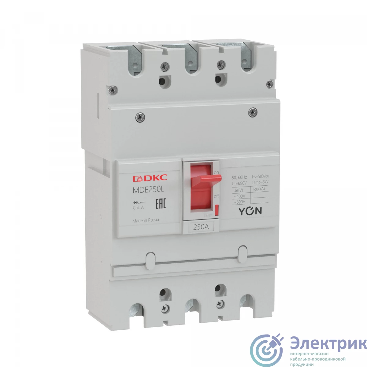 MDE250L250 | Выключатель автоматический в литом корпусе YON  3P 250А 18kA DKC
