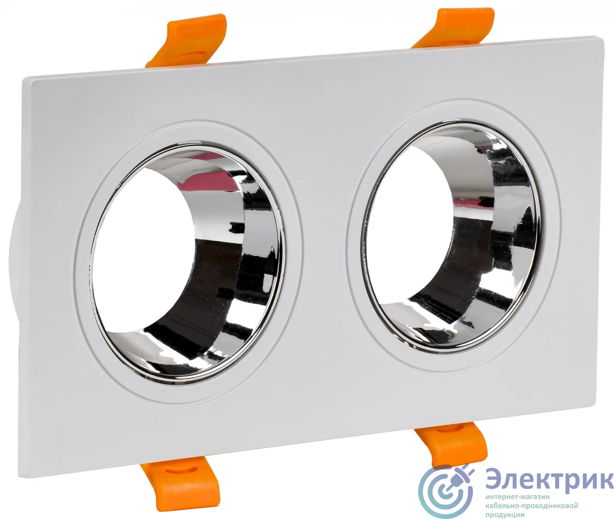 LT-UVB0-4108-GU10-2-K23 | Светильник 4108 встраиваемый поворотный 2хGU10 бел./хром пласт. IEK 