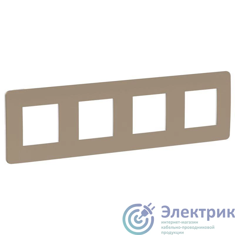 NU280826 | Рамка 4-м UNICA STUDIO песочн./бел. SchE 