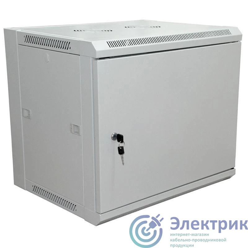 04-2211 | Шкаф телекоммуникационный настенный 19дюйм 9U 600х450х500мм (ШхГхВ) дверь металл стенка задняя боковые съемные стенки разборный сер. RAL7035 PRO Rexant 