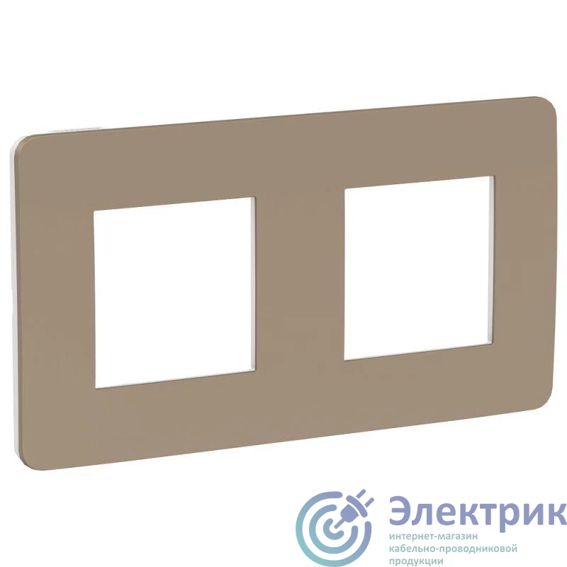 NU280426 | Рамка 2-м UNICA STUDIO песочн./бел. SchE 
