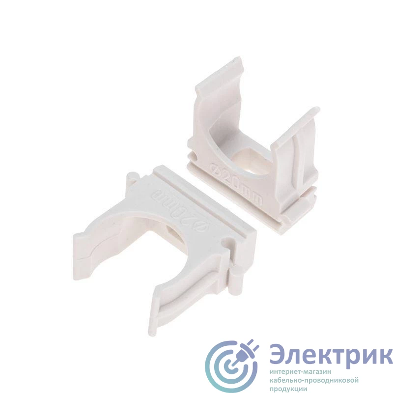 28-0120-6 | Держатель для труб (клипса) d20мм бел. (уп.100шт) Rexant 