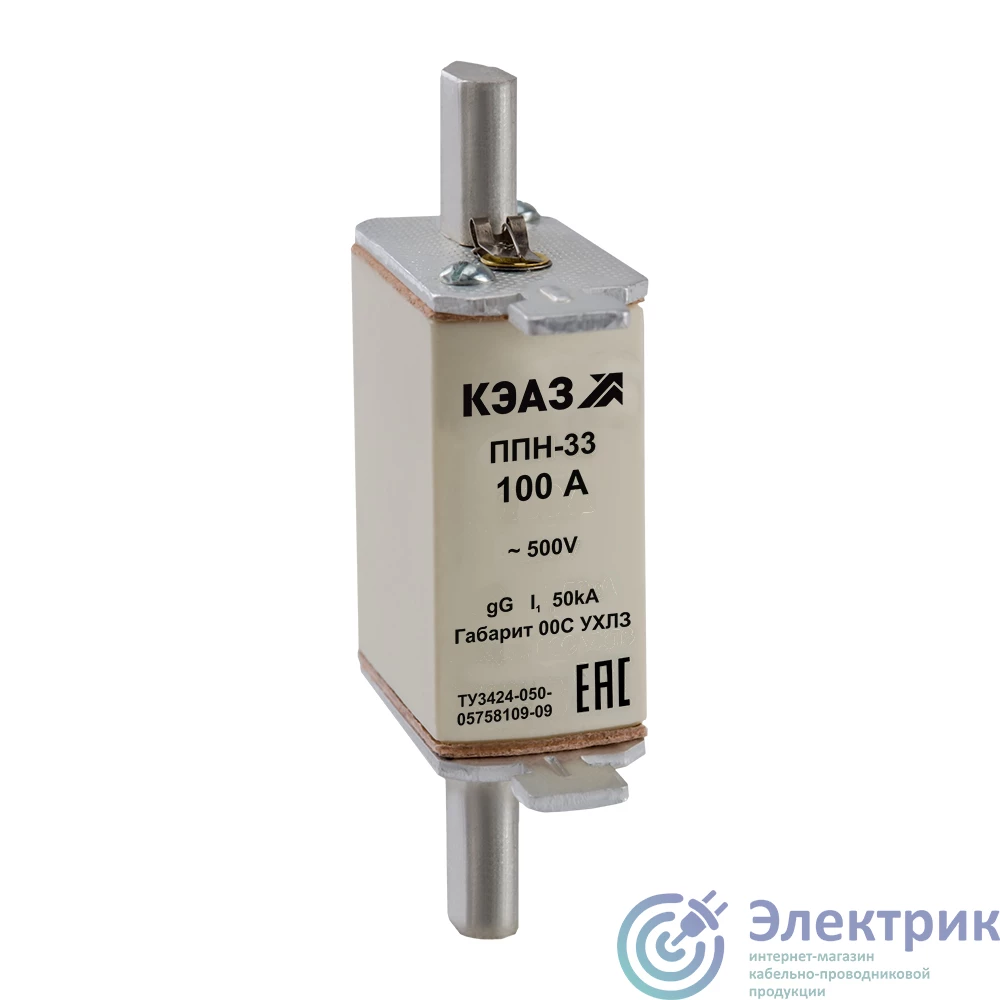 111362 | Вставка плавкая ППН 33 16А X3 габарит 00С УХЛ3 КЭАЗ 