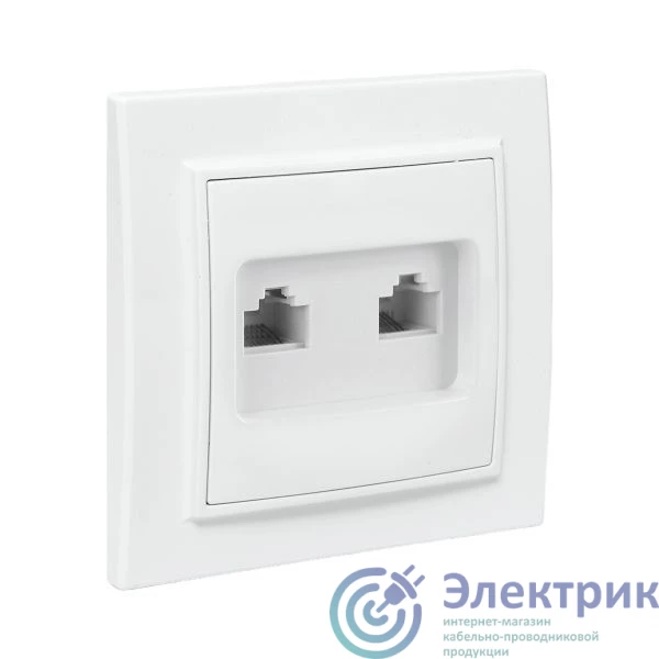 ERK02-035-10 | Розетка компьютерная 2-м СП Минск RJ45 бел. EKF 