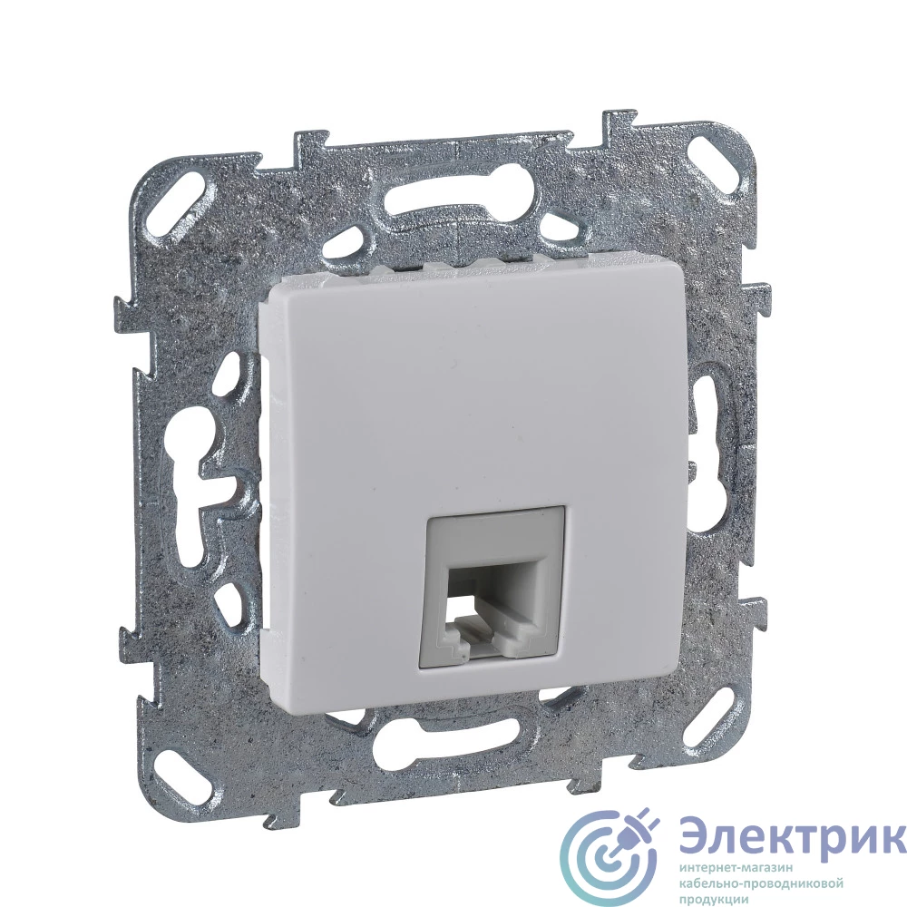 MGU5.492.18ZD | Розетка телефонная 1-м СП Unica RJ11 4 контакт. механизм бел. SchE 