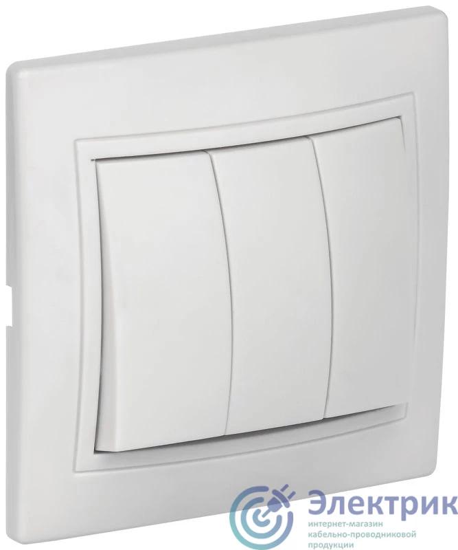 EVK30-K01-10-DM | Выключатель 3-кл. СП Кварта 10А IP20 ВС10-3-0-КБ бел. GENERICA
