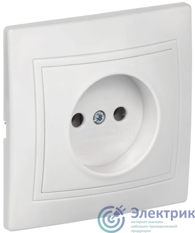 ERK13-K01-10-DM | Розетка 1-м СП Кварта 10А IP20 без заземл. без защ. шторок бел. GENERICA