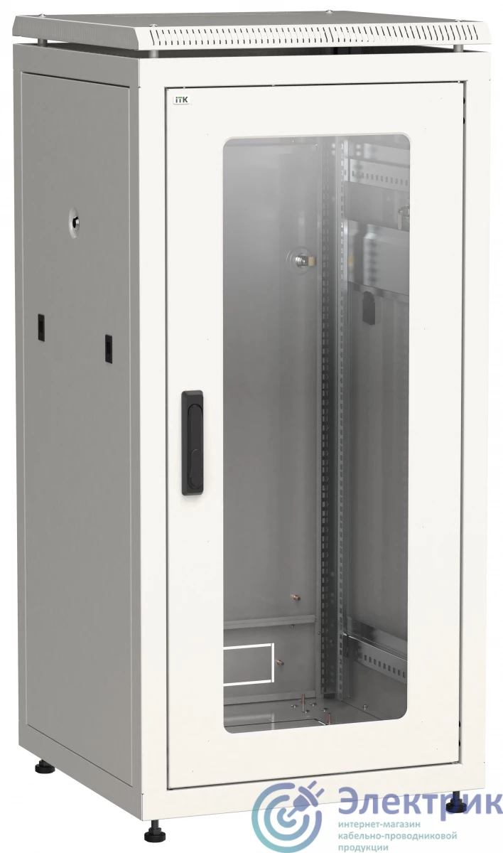 LN35-18U68-G | Шкаф сетевой 19' LINEA N 18U 600х800мм стеклянная передняя дверь серый ITK 