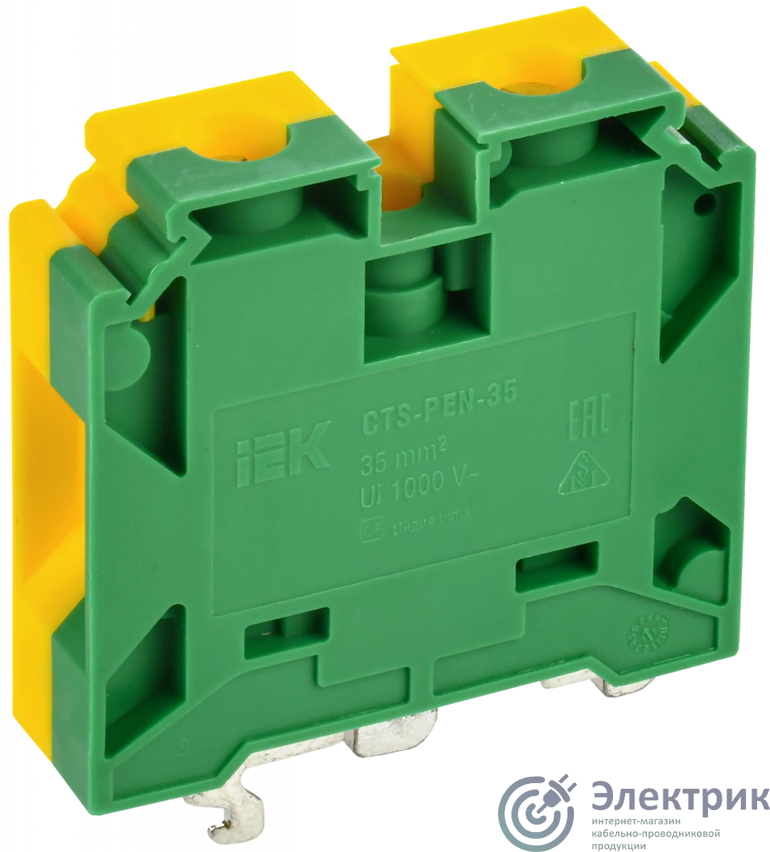 YCT11-02-K52-035 | Колодка клеммная CTS-PEN земля монтаж неск. напр. 35мм2 IEK 