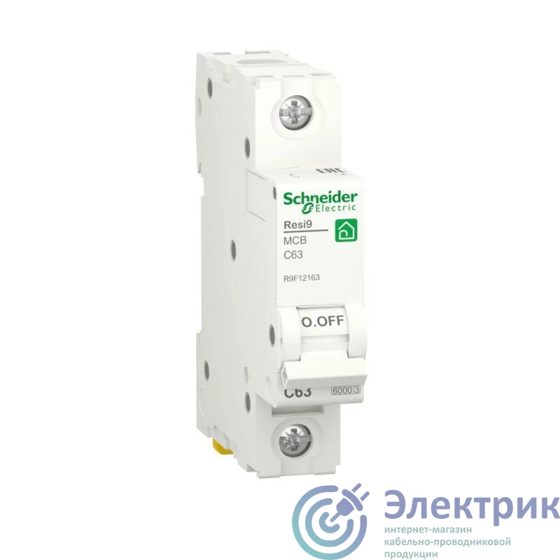 R9F12163 | Выключатель автоматический модульный 1п C 63А Resi9 6000А SchE 