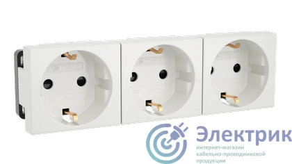 45003 | Розетка 3-м Viva 16А IP20 бел. DKC 
