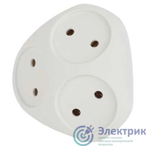 Б0053481 | Разветвитель 3-м без заземл. 10А IP20 SPx-3-W бел. Эра