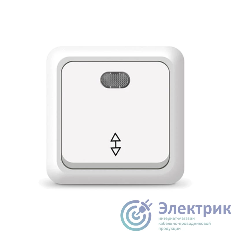 О0125 | Переключатель проходной 1-кл. ОП Олимп 10А IP20 с подсветкой бел. UNIVersal