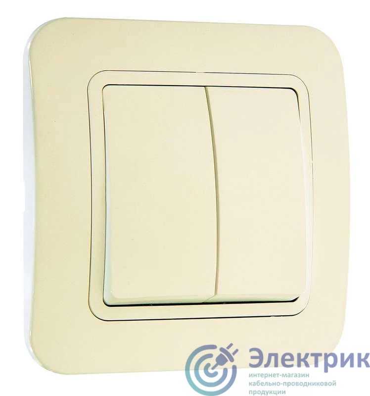 70203 | Выключатель 2-кл. СП Lillium 10А IP20 крем./крем. Makel