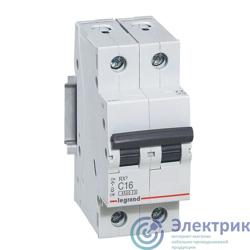 419701 | Выключатель автоматический модульный 2п C 40А 4.5кА RX3 ИЭК Leg 