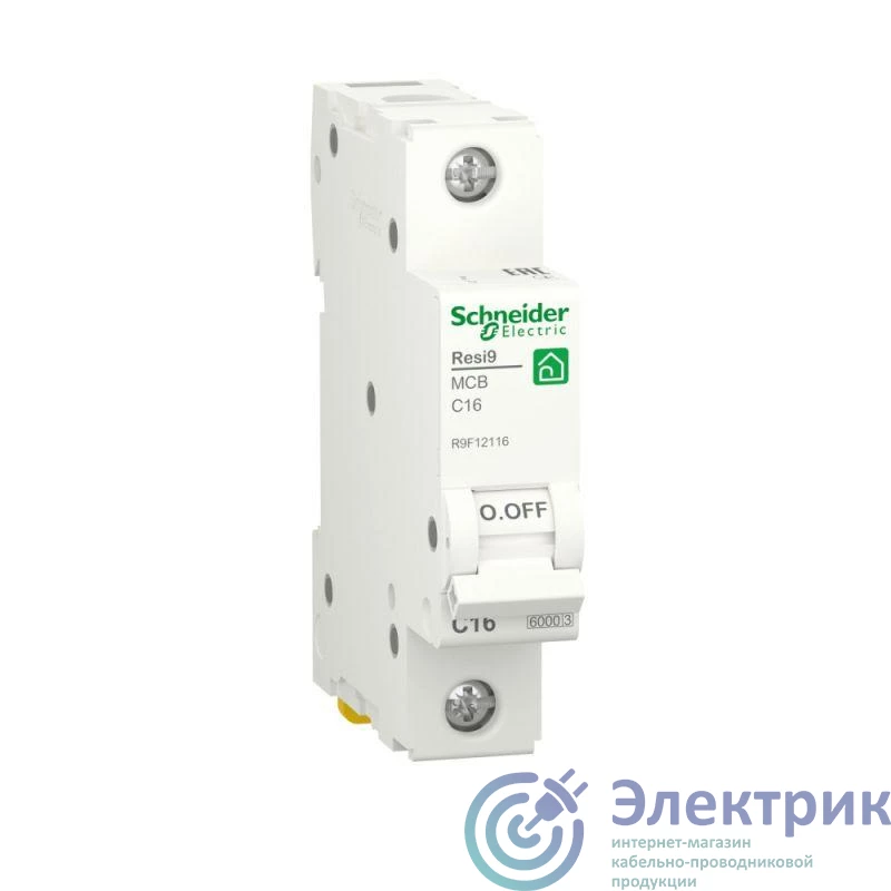 R9F12116 | Выключатель автоматический модульный 1п C 16А Resi9 6000А SchE 