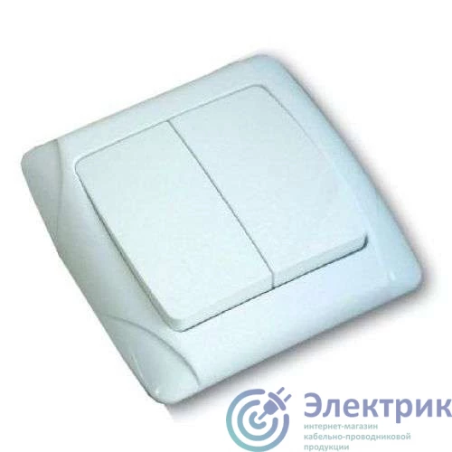 М0023 | Выключатель 2-кл. СП Маргарита 10А IP20 бел. UNIVersal