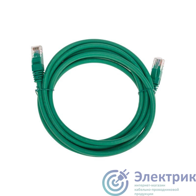 02-0296-3 | Патч-корд U/UTP CAT 6 RJ45-RJ45 26AWG LSZH зел. 3м Rexant 