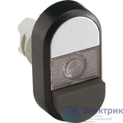 1SFA611145R1108 | Кнопка двойная MPD16-11С (бел./черн. выступающая) прозр. линза без текста ABB