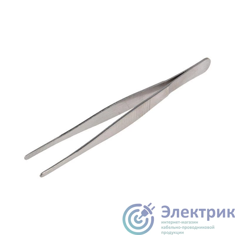 12-0360 | Пинцет прямой рифленый 125мм (блист.) Rexant