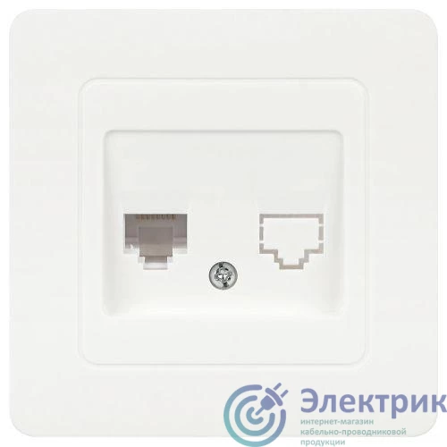 Б0060649 | Розетка компьютерная 1-м СП Style 7-303-01 RJ45 бел. Intro 