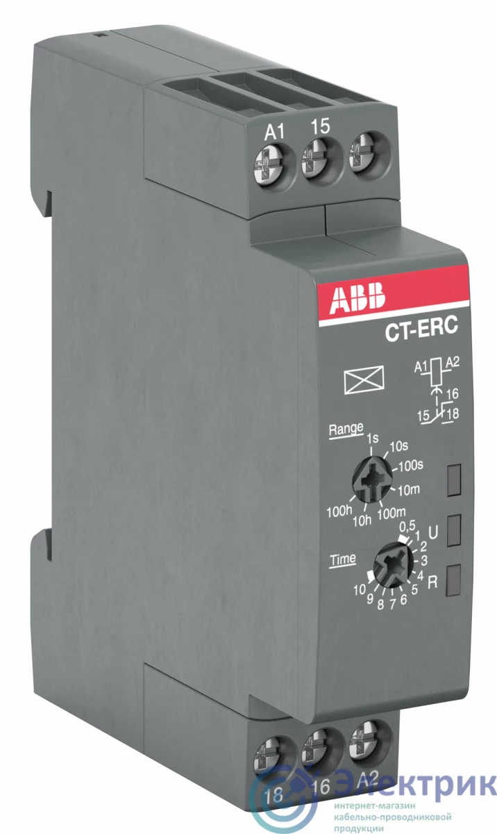 1SVR508100R0000 | Реле времени компактное CT-ERE 24-240В AC 24-48В DC 7 времен. диапазонов 0.05с...100ч 1ПК CT-ERC.12 задержка при включ. ABB