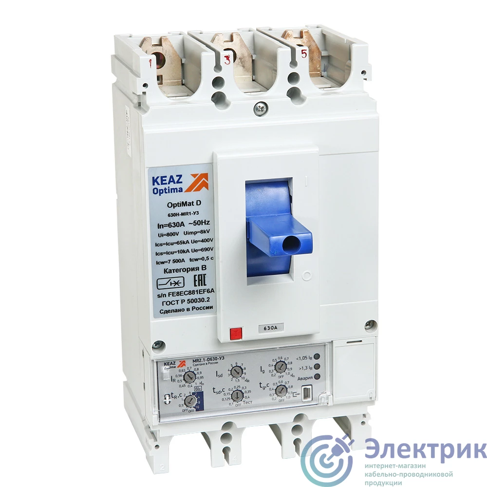 321646 | Выключатель автоматический OptiMat D400N-MR1.1-У3 КЭАЗ