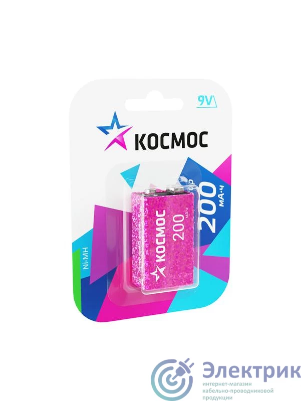 KOCNI-MH6F22(200mAh) | Аккумулятор 6F22 200мА.ч 1BL (блист.1шт) КОСМОС