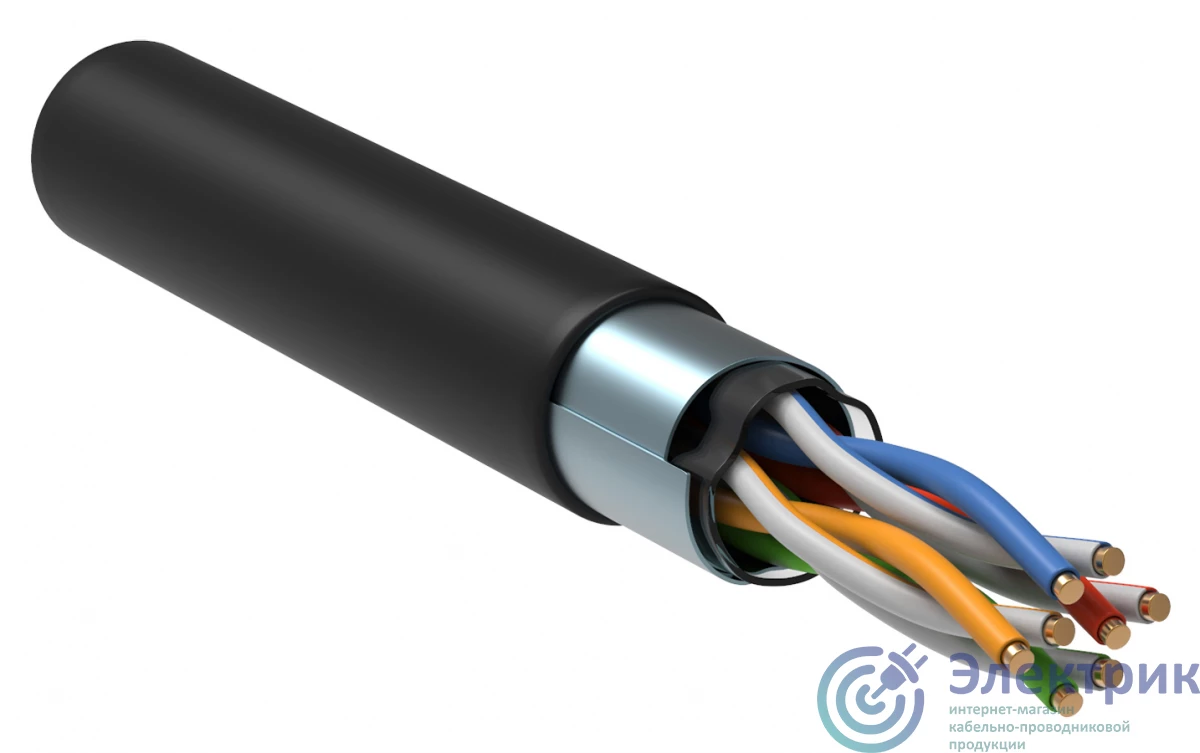 LC3-C5E04-339 | Витая пара F/UTP кат.5E 4х2х24AWG solid LDPE черный (305м) ITK 