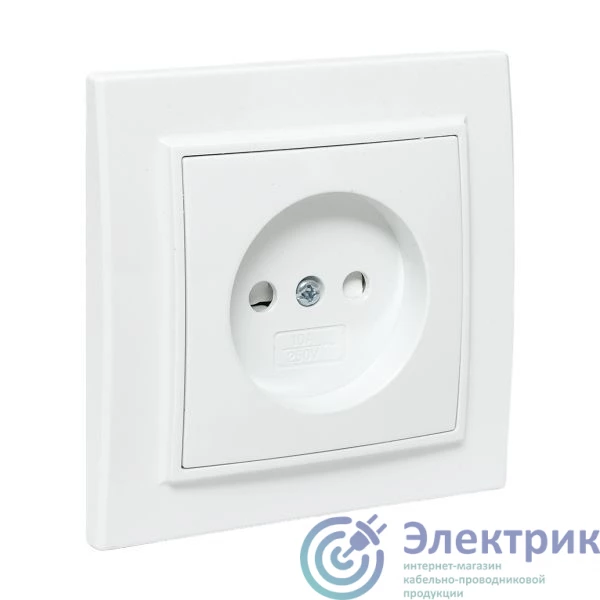 ERR10-022-100 | Розетка 1-м СП Минск 10А IP20 без заземл. защ. шторки бел. Basic EKF 