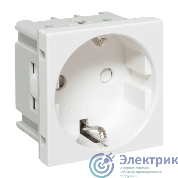 E2MR16-028-10 | Розетка 1-м 2мод. C-Line РКС-20-30-П 45х45 с заземл. бел. EKF 